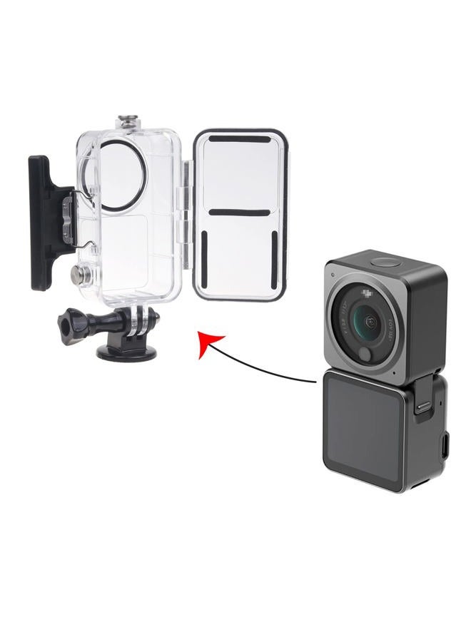 Camkix Waterproof Case Compatible with DJI Action 2 Power Combo or DJI Action 2 Dual-Screen Combo -Transparent - Protects Up To 147ft/45M Underwater - Clear Display - Diving, Skiing, Snorkeling Case - Image 1