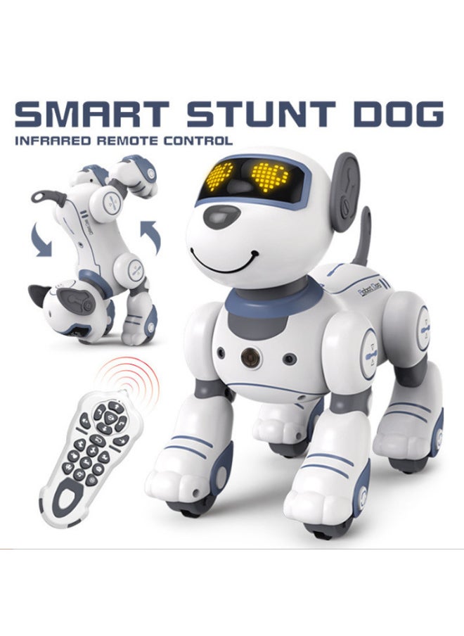 Children's Intelligent Voice Robot Dog Programmable Song Dance Touch Induction Remote Control Electric Pet Toy-Color:Bg1533 Dubi 1st Generation Gold -Specifications:Three Electric Version  - Image 2