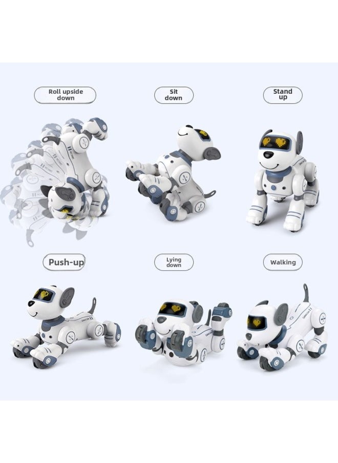 Children's Intelligent Voice Robot Dog Programmable Song Dance Touch Induction Remote Control Electric Pet Toy-Color:Bg1533 Dubi 1st Generation Gold -Specifications:Three Electric Version  - Image 5