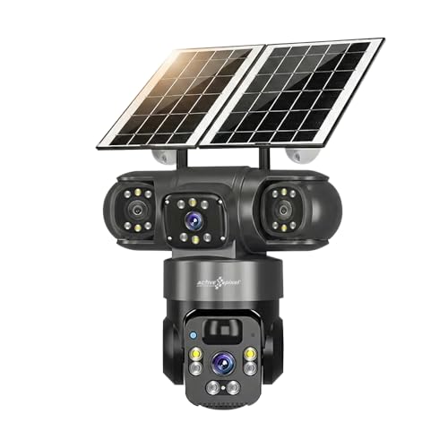 Active Pixel 4G Solar Powered 4MP CCTV Camera with 2+1 Lens | PTZ 360° Wireless Outdoor Security Camera | Motion Detection, SIM Card Slot, 2-Way Audio, IP66 Waterproof - G12s - Image 1