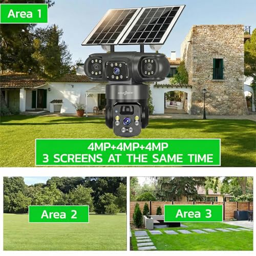 Active Pixel 4G Solar Powered 4MP CCTV Camera with 2+1 Lens | PTZ 360° Wireless Outdoor Security Camera | Motion Detection, SIM Card Slot, 2-Way Audio, IP66 Waterproof - G12s - Image 5