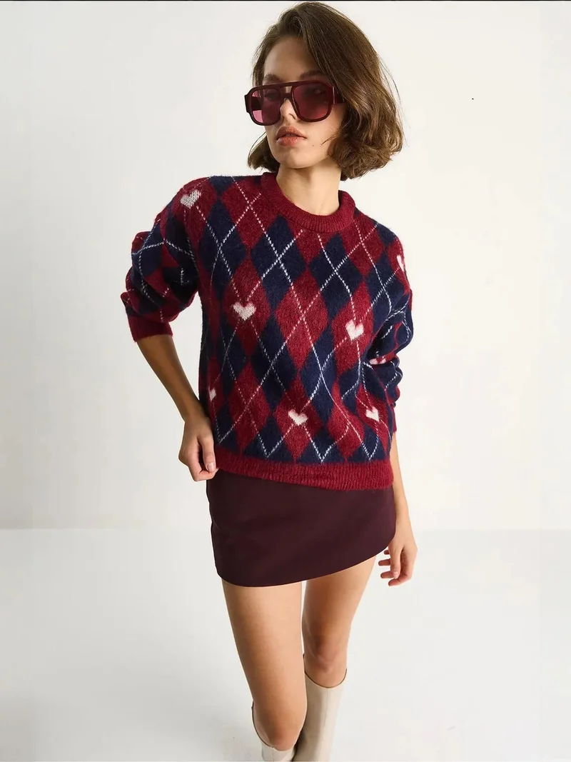 بيانكو لوتشي بلوفر محبوك مضلع بياقة دائرية من لوكسي