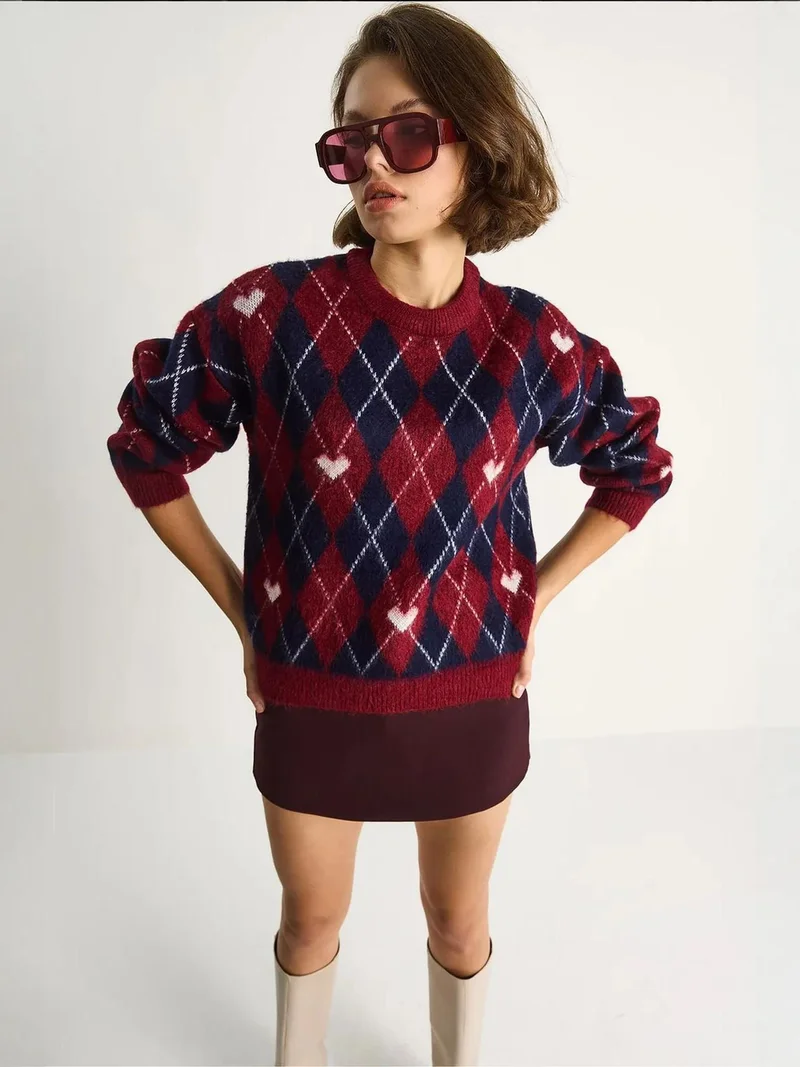 بيانكو لوتشي بلوفر محبوك مضلع بياقة دائرية من لوكسي