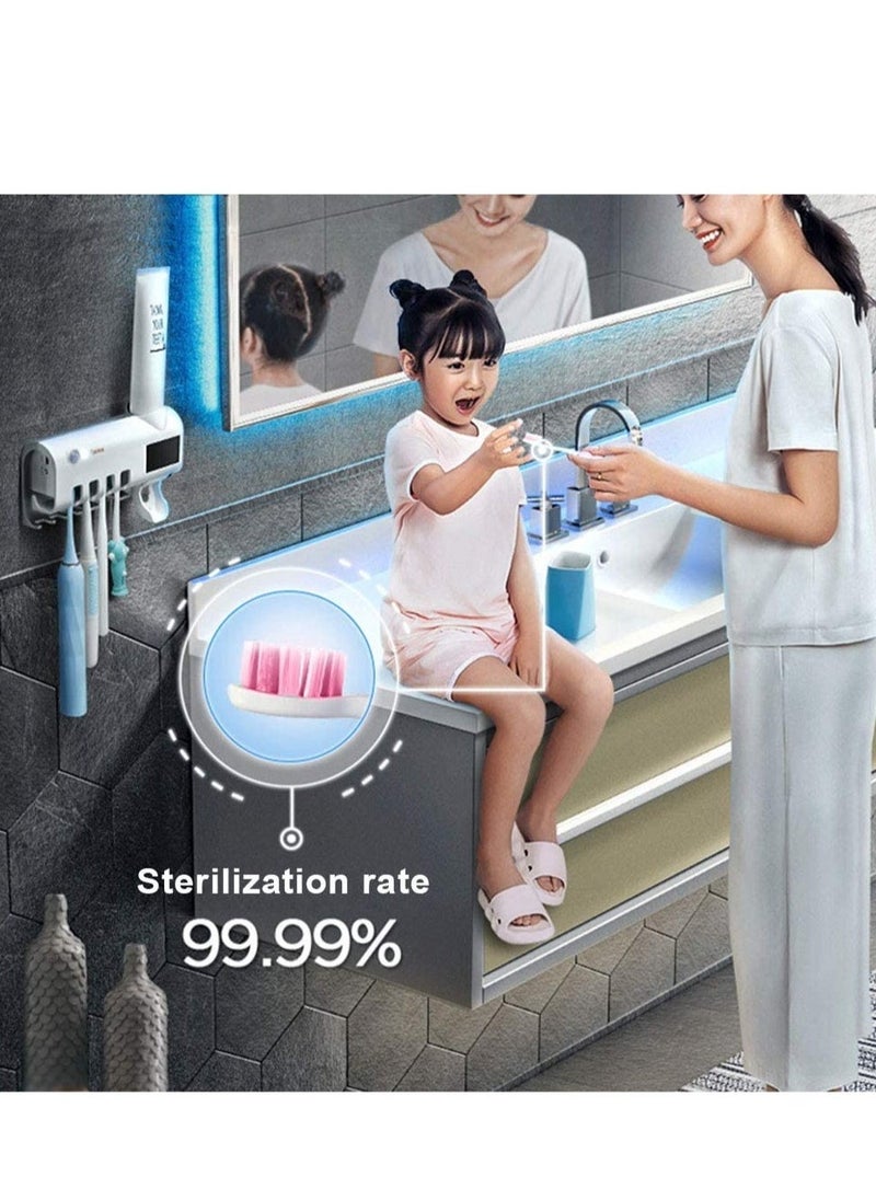 ELTRAZONE UV Toothbrush Sanitizer, Bathroom Toothbrush Holder Wall Mounted Ultraviolet Light Sterilizer,Toothbrush Organizer for Home, Bathroom, Shower (White)  - Image 3