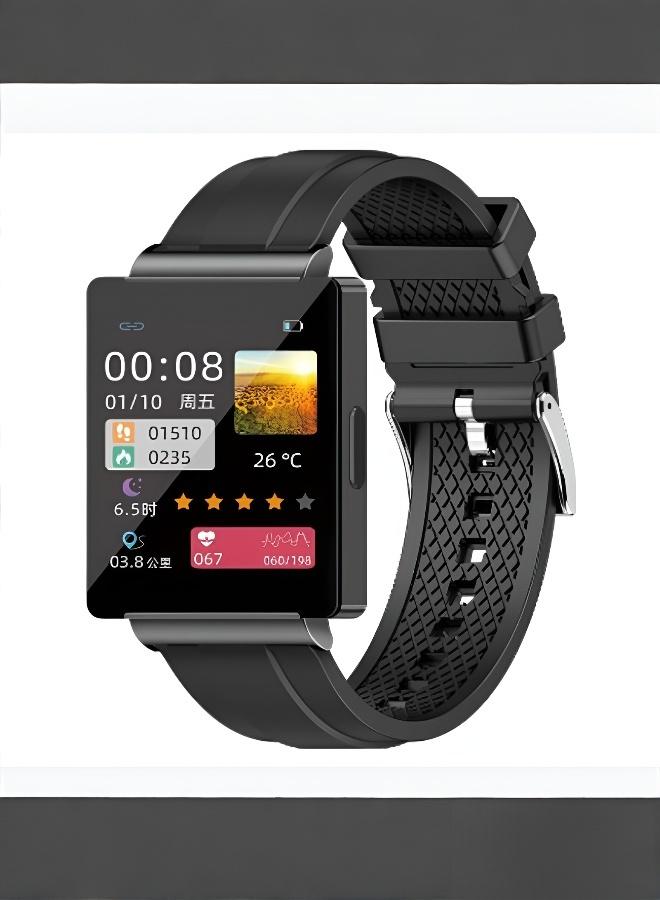 ساعة KS01 الذكية: قياس سكر الدم بدون جرح، نبضات القلب، الضغط، الأكسجين، الحرارة، NFC والأمن الذكي - Image 1