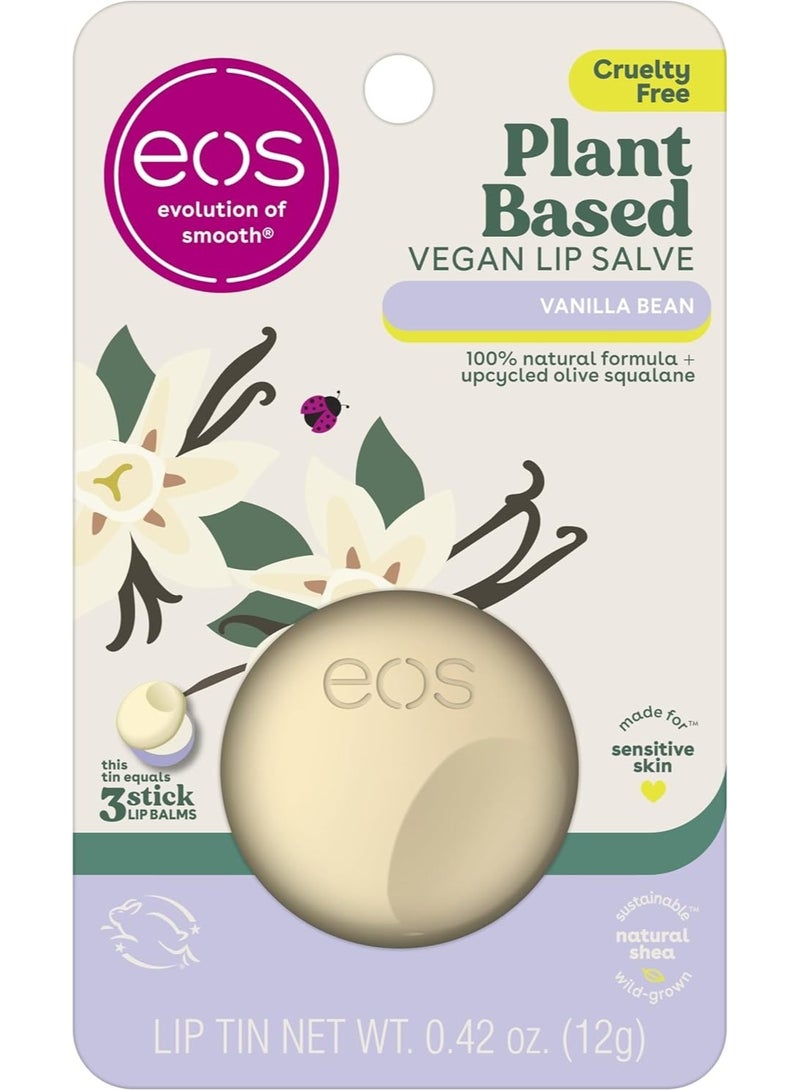 eos Plant-Based Vegan Lip Salve - Vanilla Bean, 100% Natural Formula, Cocoa Butter Lip Balm with Upcycled Olive Squalane, Cruelty-Free, 0.42 oz - Image 1