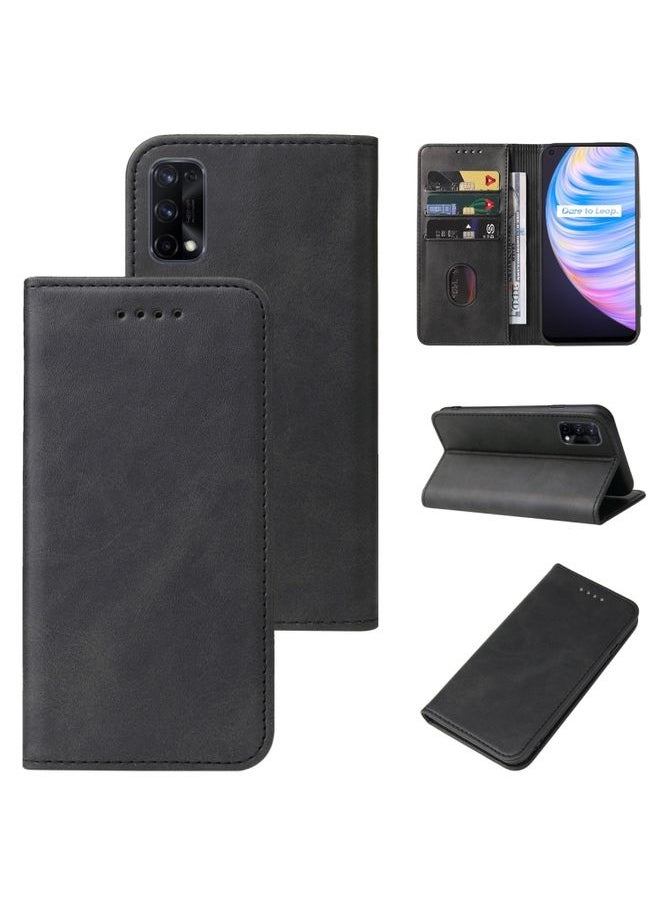 HuHa Case Cover For Realme Q2 Pro Magnetic Closure Leather Phone Case Black 