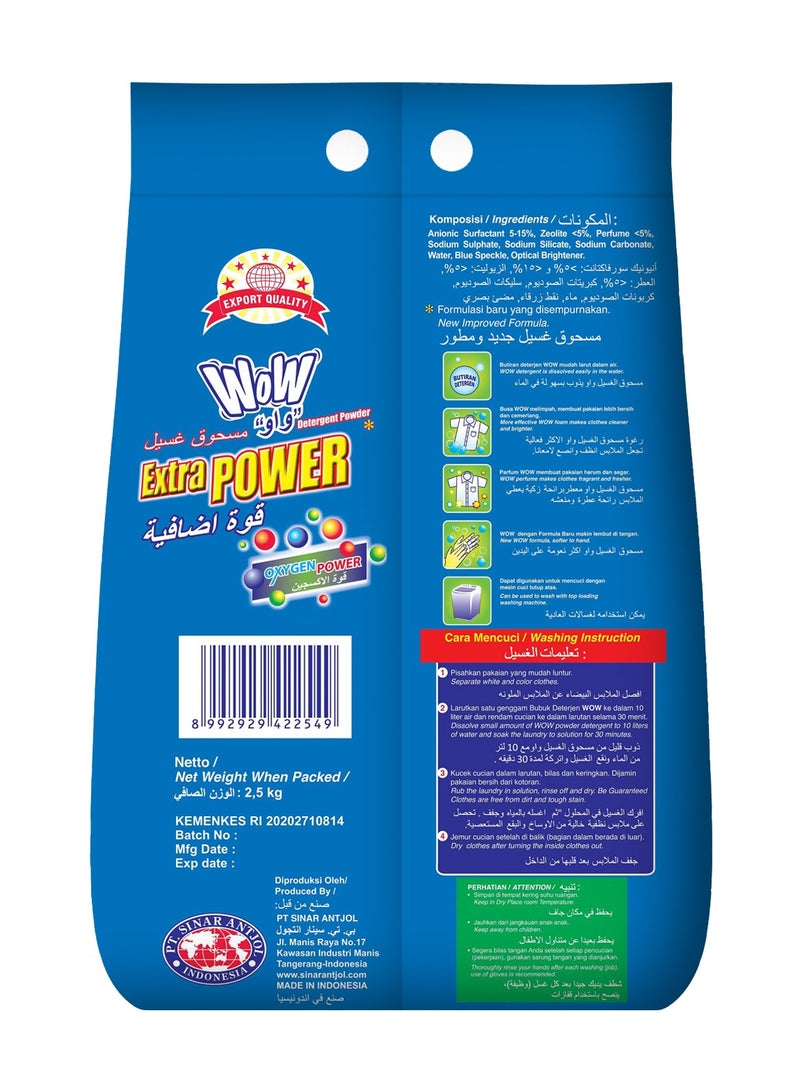 WOW Wow Detergent Powder 2.5kg - Fresh Lime Green Formula  - Image 2