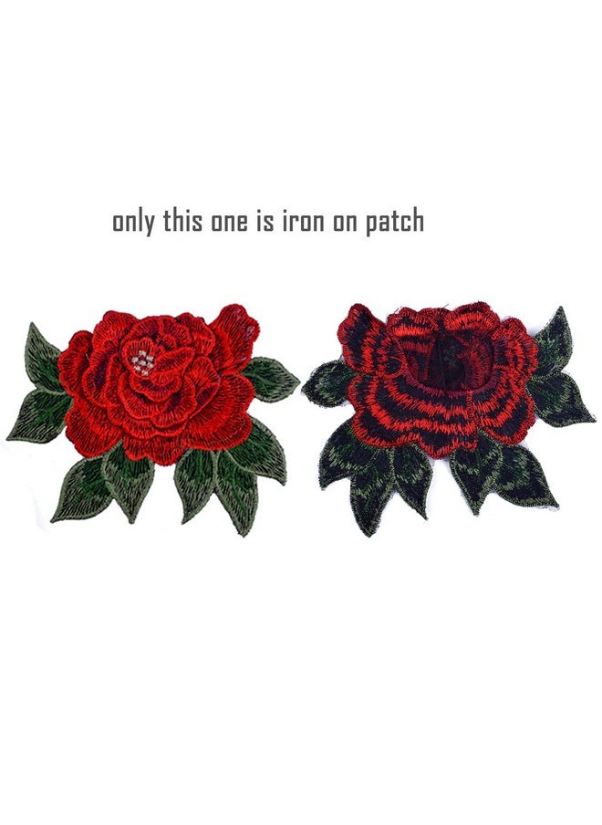BronaGrand - 10 Pieces 5 Pairs Embroidered Patches Rose Flower Sew On Patch Applique For Diy Clothing Jeans Sewing - Image 1