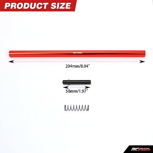 RCAWD Alum 205MM Center Driveshaft for ARRMA Big Rock Senton Typhon 3S BLX Upgrade Parts (Red) - Image 2