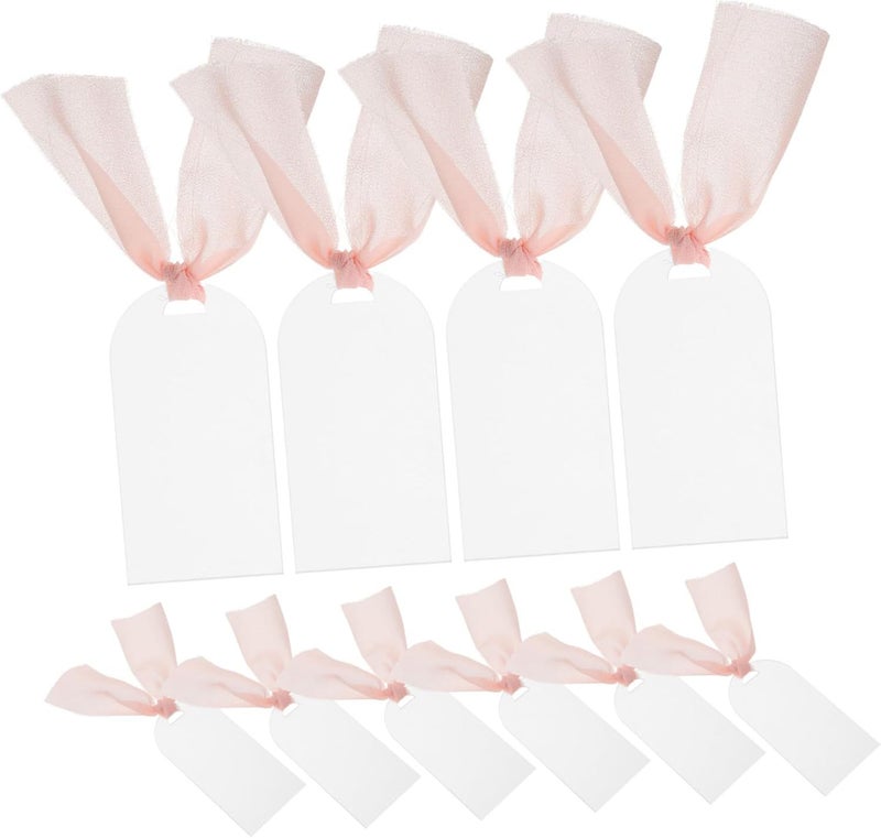 White Acrylic Wedding Seating Tags With Ribbon 10pcs Reserved Signs For Party Decor - Image 1