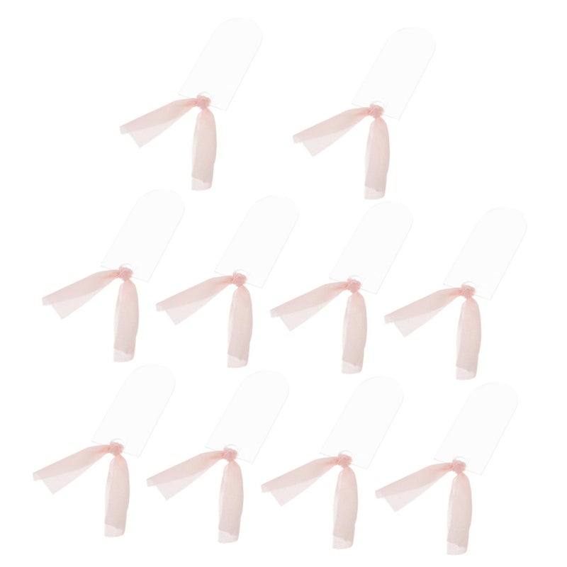 White Acrylic Wedding Seating Tags With Ribbon 10pcs Reserved Signs For Party Decor - Image 2