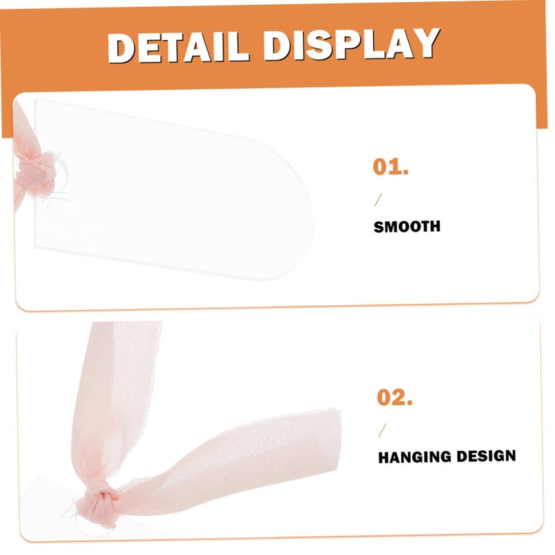 White Acrylic Wedding Seating Tags With Ribbon 10pcs Reserved Signs For Party Decor - Image 4