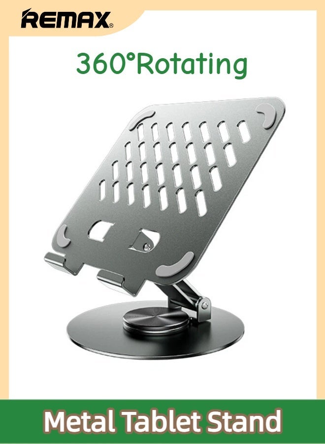 REMAX 360° Rotating Tablet Stand, Foldable, All-Metal Desktop Stand, Sturdy and Durable, Suitable For Tablets and Laptops, iPad/Pro/Air/mini/11/9.7/iPhone/Samsung Galaxy Tablet/Switch etc. - Image 1