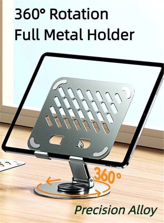 REMAX 360° Rotating Tablet Stand, Foldable, All-Metal Desktop Stand, Sturdy and Durable, Suitable For Tablets and Laptops, iPad/Pro/Air/mini/11/9.7/iPhone/Samsung Galaxy Tablet/Switch etc. - Image 5