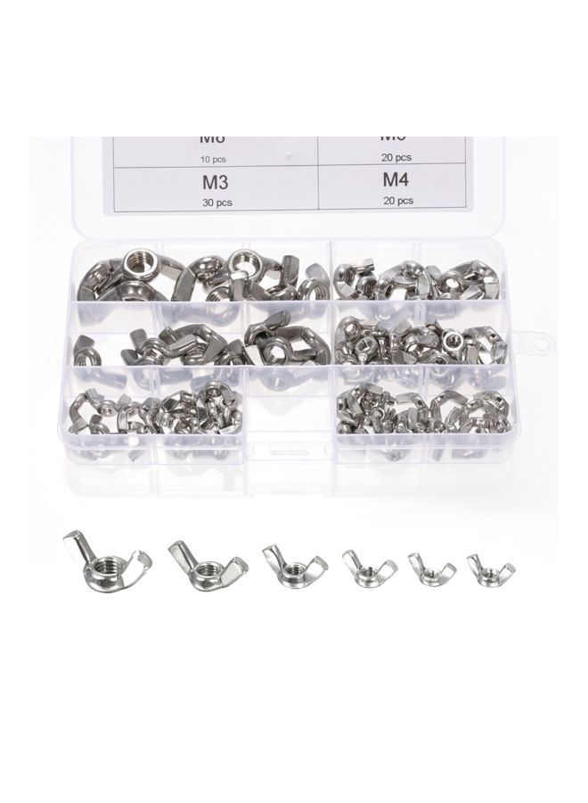 NIBEMINENT 98-Piece Stainless Steel Cap Nut Set Silver 17x2.5x10cm  - Image 4