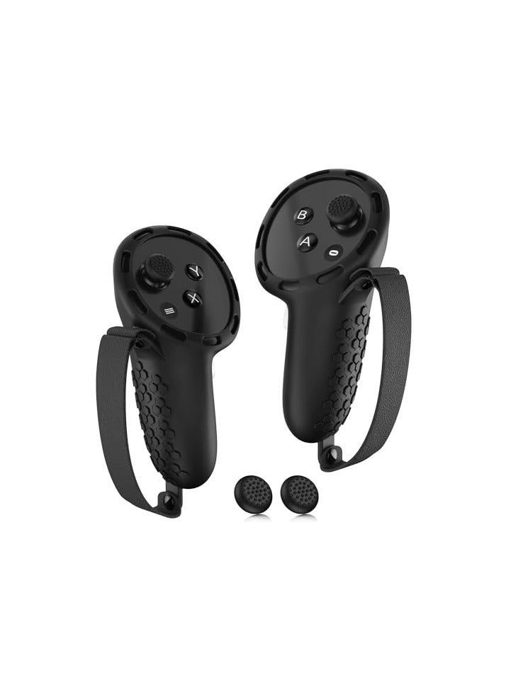 erorex Controller Grips for Oculus Quest 3 - Comfortable Silicone Cover with Controller Hand Straps, 2Pcs Rocker Cap and Joystick Protection - Image 1