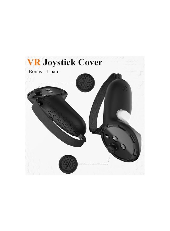 erorex Controller Grips for Oculus Quest 3 - Comfortable Silicone Cover with Controller Hand Straps, 2Pcs Rocker Cap and Joystick Protection - Image 3