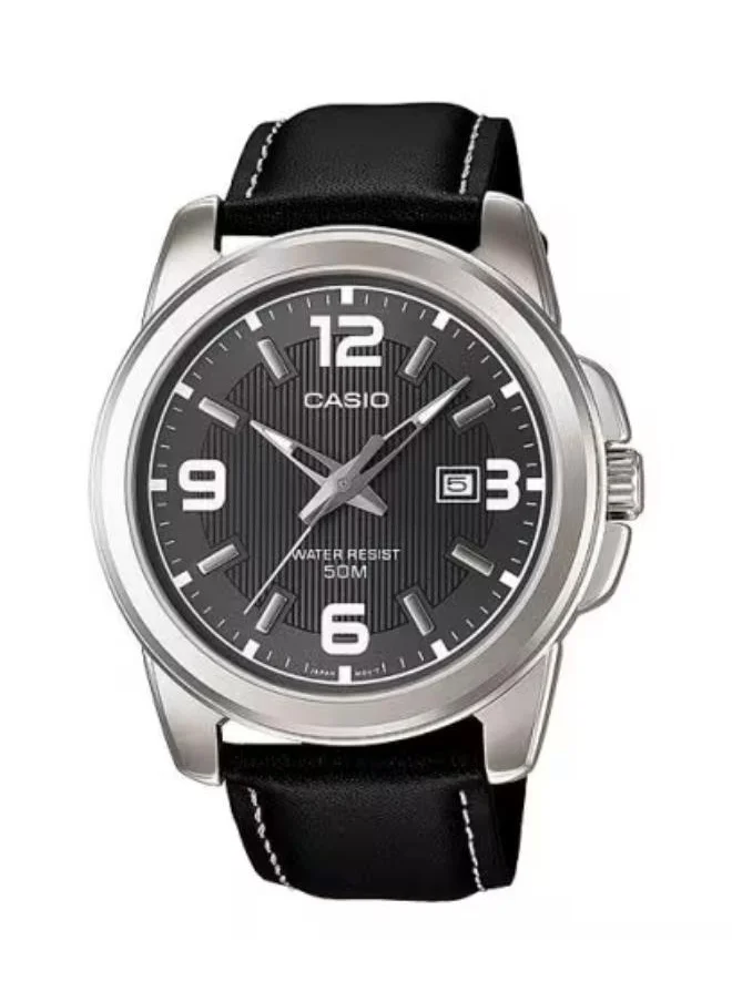 CASIO Men's Analog Display Watch With Black Leather Strap - MTP-1314L-8AVDF