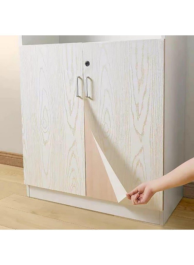 HOMEMATES Self-Adhesive Wallpaper Waterproof Old Furniture Vinyl Stickers Wooden Door Wardrobe Desktop PVC Wall Papers 45 X 304 CM- (White Gold Wood) - Image 4