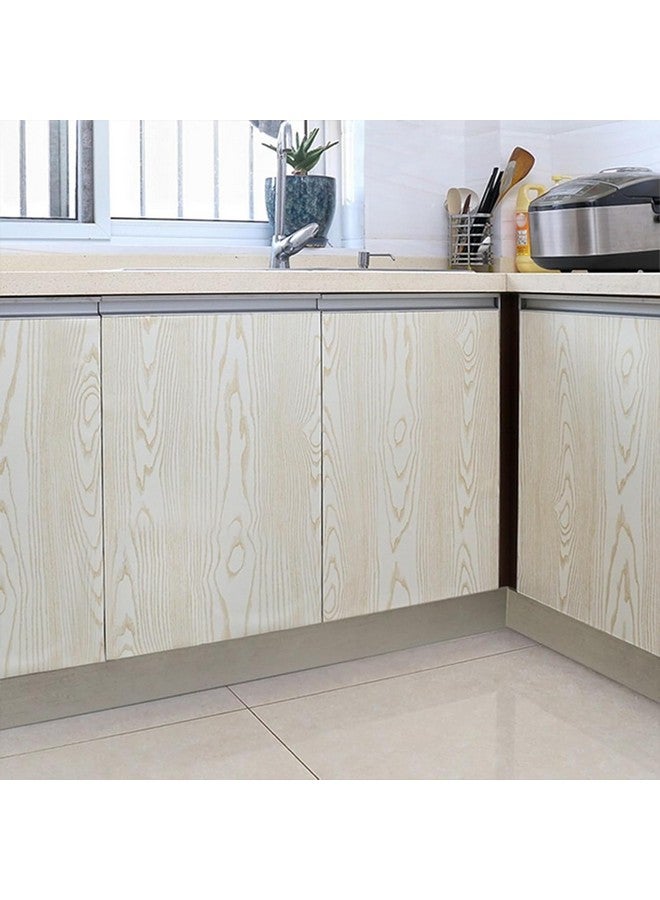 HOMEMATES Self-Adhesive Wallpaper Waterproof Old Furniture Vinyl Stickers Wooden Door Wardrobe Desktop PVC Wall Papers 45 X 304 CM- (White Gold Wood) - Image 3