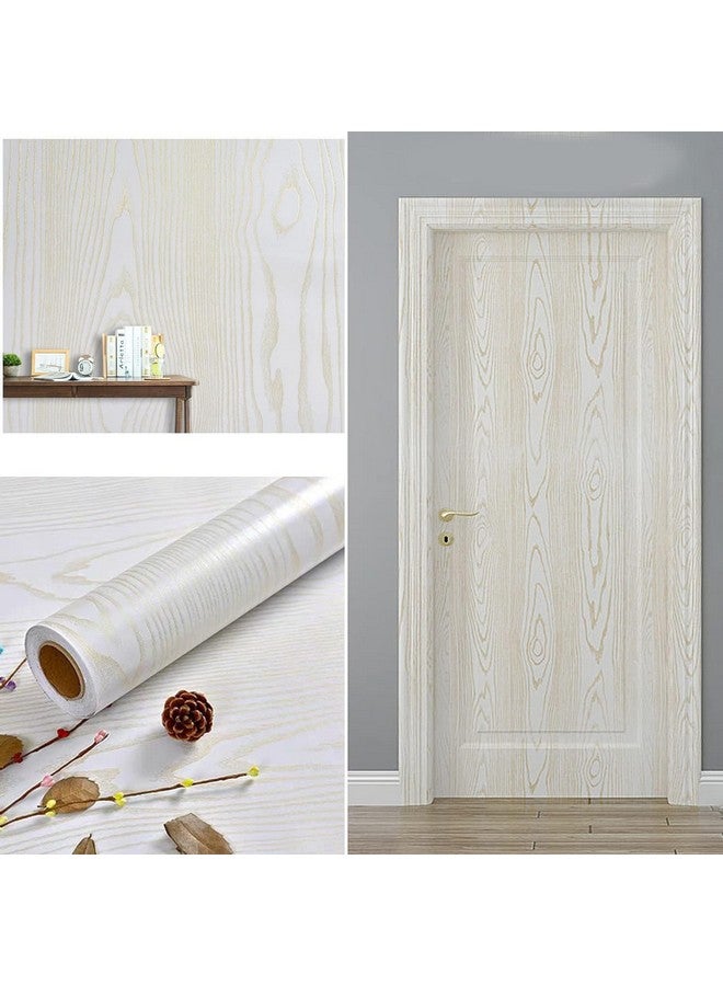 HOMEMATES Self-Adhesive Wallpaper Waterproof Old Furniture Vinyl Stickers Wooden Door Wardrobe Desktop PVC Wall Papers 45 X 304 CM- (White Gold Wood) - Image 2