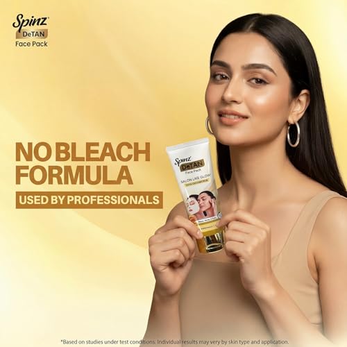 Spinz DeTan Face Pack with Besan, Honey & Kojic Acid | Tan Removal cream for Brightening & Glow | Salon-like Glow in 15 mins | 100gm - Image 5