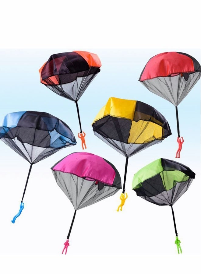 لعبة باراشوت، 6 قطع من ألعاب الطيران للأطفال مع رجل الجيش لطرح اليد بدون تشابك، هدايا للعب في الهواء الطلق للأطفال - Image 2