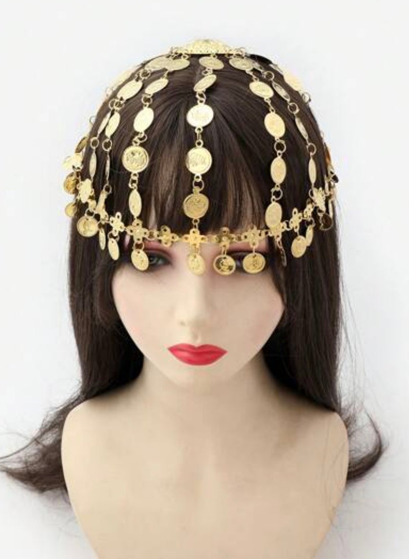 Saudi Metal Head Cover Chain Hat - Dance Party Dress-Up, Bridal Headdress, Perfect Gift for Saudi National Day and Saudi Foundation Day Celebrations. - Image 2