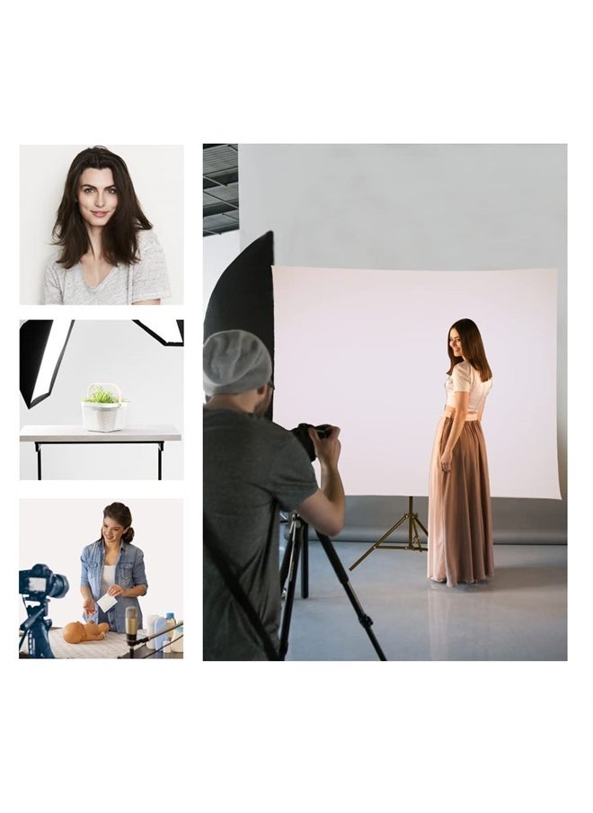 GSKAIWEN - 5x6.5ft White Backdrop with Stand,Wrinkle-Resistant Collapsible Background Chromakey White Screen for Photo Studio Video Shooting, Portrait Headshot Photography - Image 1