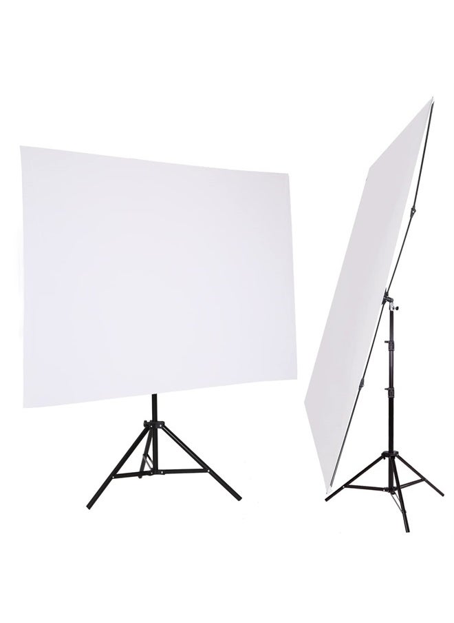 GSKAIWEN - 5x6.5ft White Backdrop with Stand,Wrinkle-Resistant Collapsible Background Chromakey White Screen for Photo Studio Video Shooting, Portrait Headshot Photography - Image 1