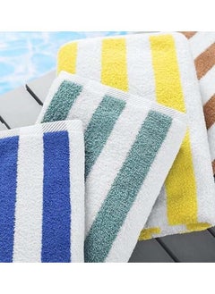 سيجنولا منشفة شاطئ مخططة 3 50 × 100 سم (أصفر، أزرق، أخضر) 100% قطن.  - Image 1