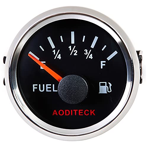 AODITECK 240-33ohm Black Marine Fuel Gauge for Boat Gas Gauge Fuel Level Gauge for Car Truck Vehicle Diesel Automotive Replacement Aftermarket Gauge for Car Truck Vehicle SUV with Backlight - Image 5