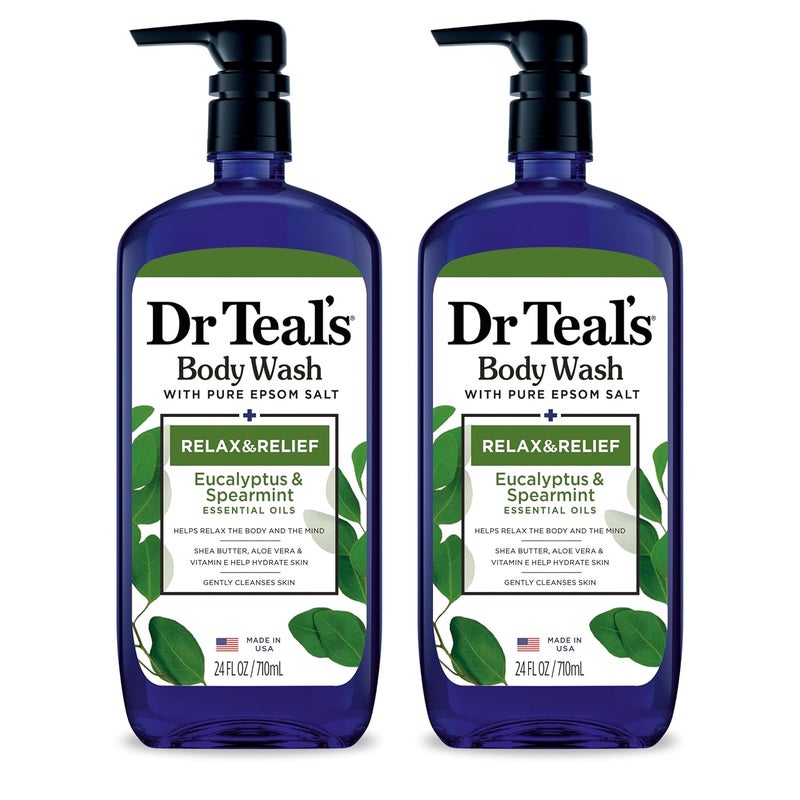 Dr Teal's Dr Teals Body Wash with Pure Epsom Salt Relax  Relief with Eucalyptus  Spearmint 24 fl oz Pack of 2 