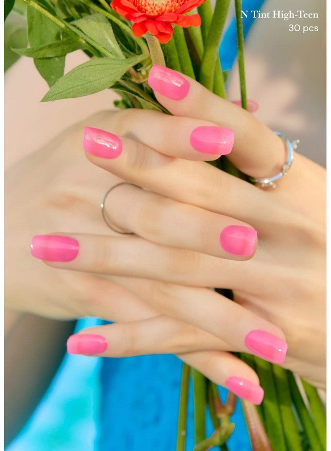 ohora Semi Cured Gel Nail Strips (N Tint Highteen) Works With Any Nail Lamps Salonquality Long Lasting Easy To Apply & Remove Includes 2 Prep Pads Nail File & Wooden Stick - Image 5