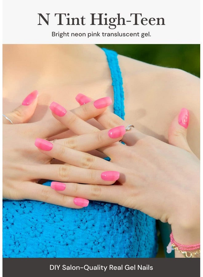 ohora Semi Cured Gel Nail Strips (N Tint Highteen) Works With Any Nail Lamps Salonquality Long Lasting Easy To Apply & Remove Includes 2 Prep Pads Nail File & Wooden Stick - Image 2