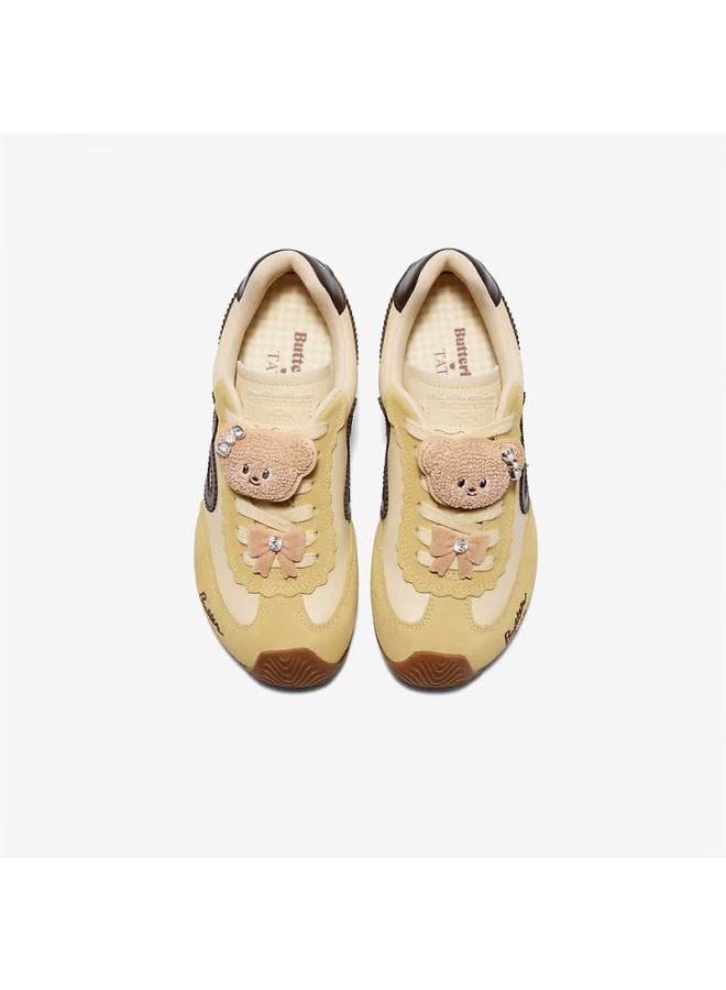Tata Tata Celebrity Edition Butter Bear Collaboration Fleece-lined German Training A-gan Shoes Yellow/brown Size 34 - Image 2