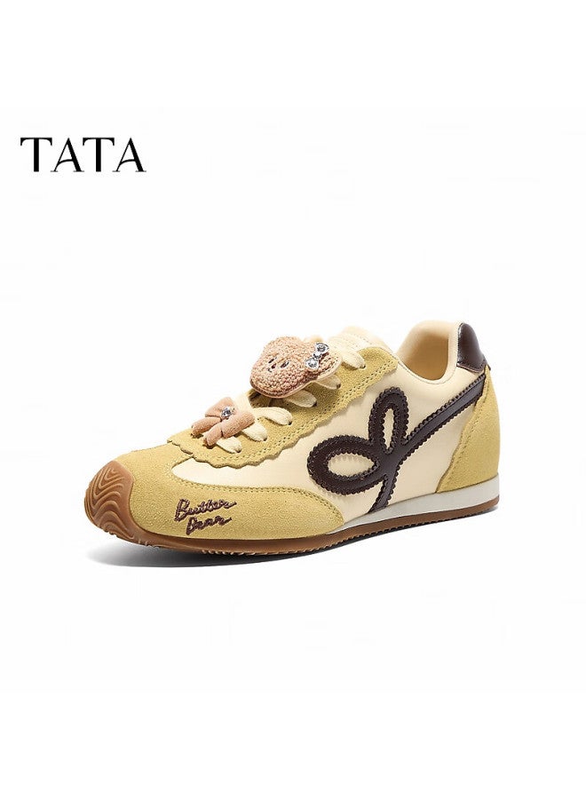 Tata Tata Celebrity Edition Butter Bear Collaboration Fleece-lined German Training A-gan Shoes Yellow/brown Size 34 - Image 1
