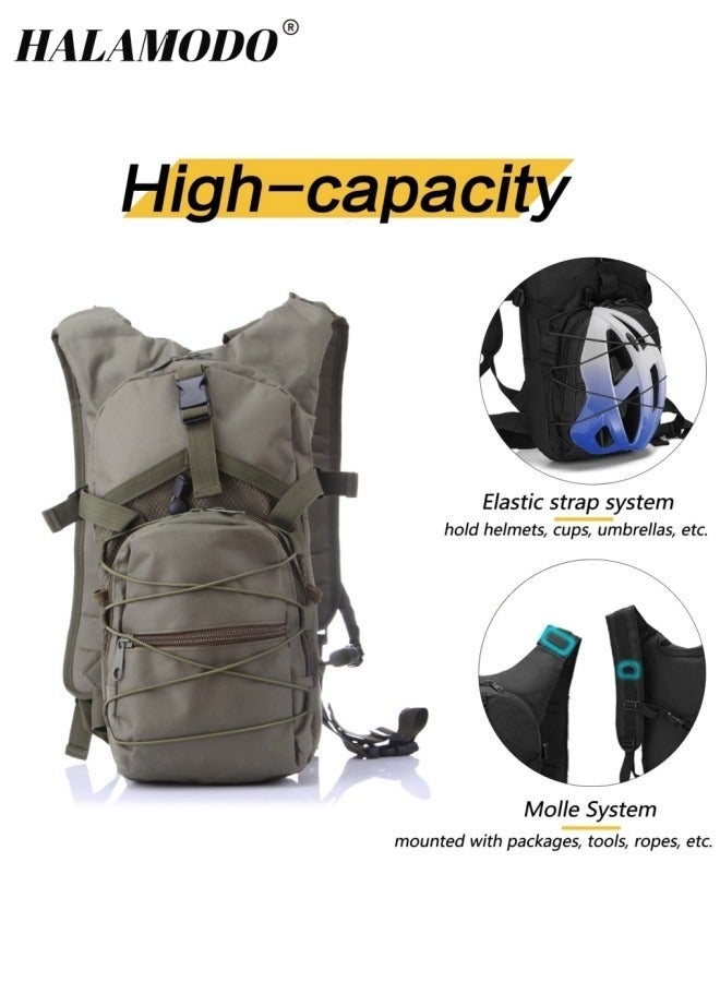 HALAMODO Multifunctional Outdoor Sports Backpack Camping Outdoor Hydration Backpack with Large Capacity Waterproof and Durable Tactical Hydration Backpack 2.5L Lightweight Water Bag Hydration Pack Hiking Backpack with Water Bladder for Men and Women - Image 3
