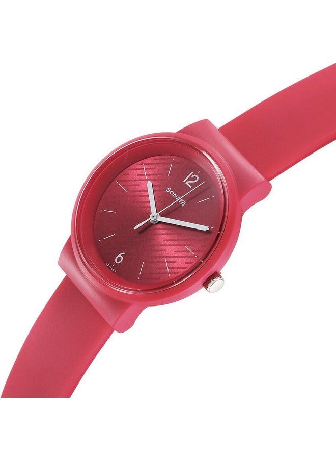 Sonata Splash Quartz Analog Pink Dial Plastic Strap Watch for Women-87048PP04W - Image 3