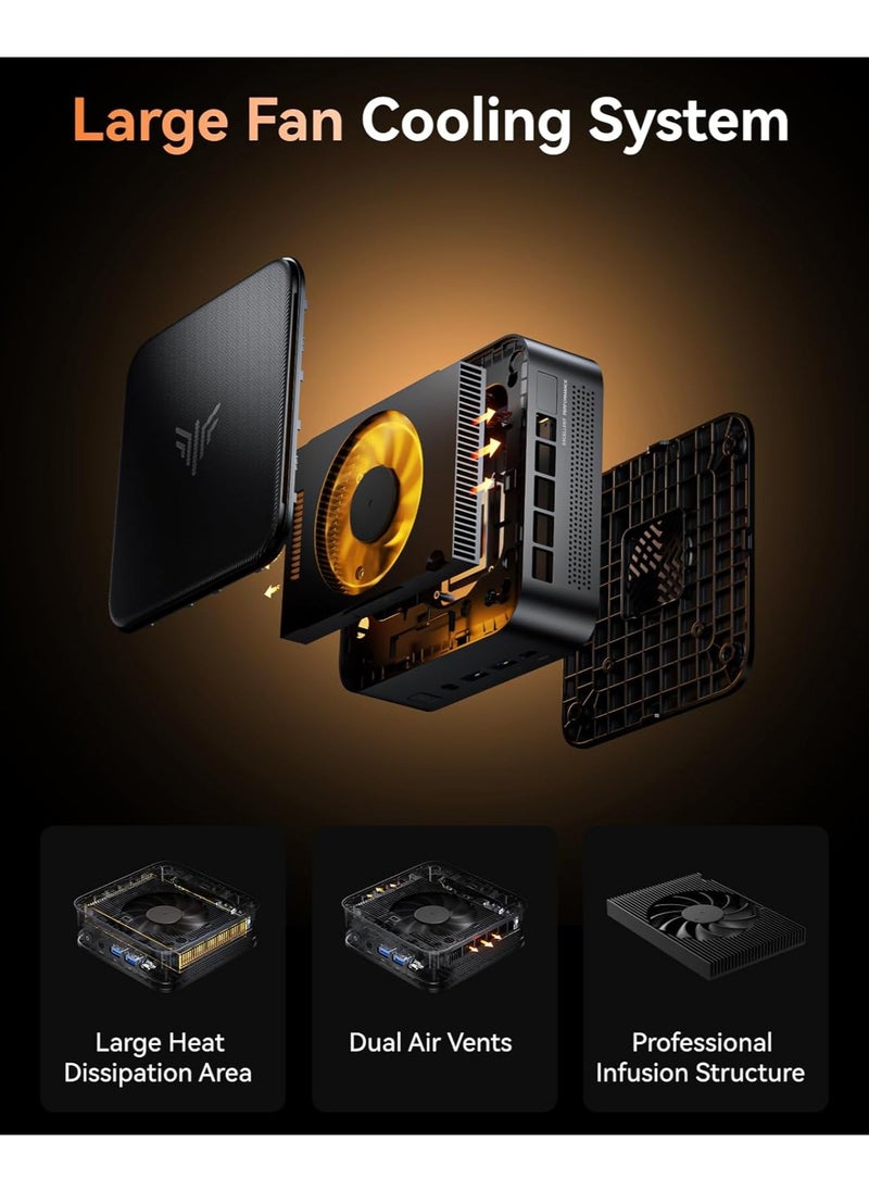 NIPOGI Mini PC with AMD Ryzen5 7430U (up to 4.3GHz), 16GB RAM 512GB ROM, 4K UHD /WiFi6/BT5.2/DP1.4/HDMI2.0/Type-C/Windows 11 Pro  - Image 3