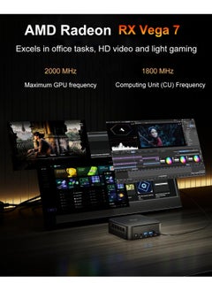 NIPOGI Mini PC with AMD Ryzen5 7430U (up to 4.3GHz), 16GB RAM 512GB ROM, 4K UHD /WiFi6/BT5.2/DP1.4/HDMI2.0/Type-C/Windows 11 Pro  - Image 4