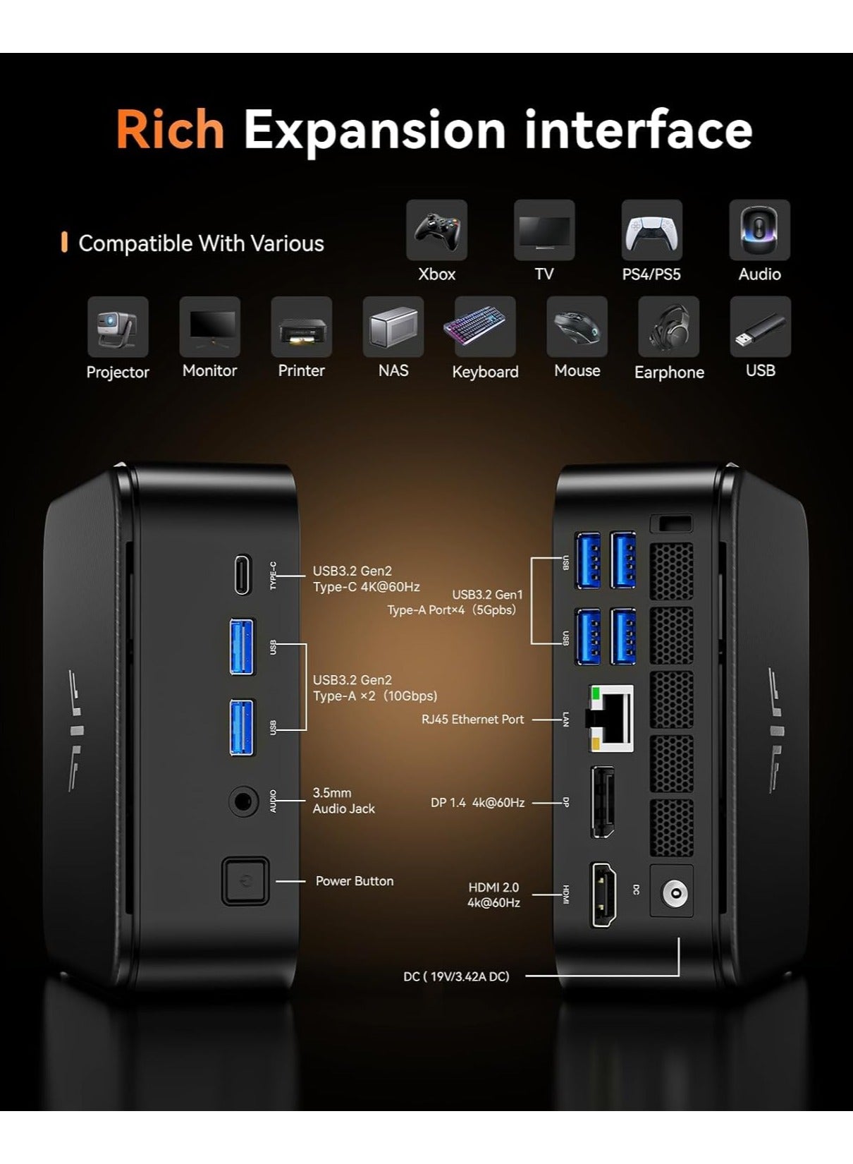 NIPOGI ミニpc ryzen【2025新版】 AMD Ryzen 5 7430U (6C/12T