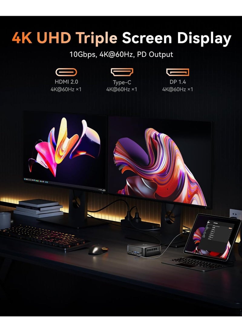 NIPOGI - Mini PC with AMD Ryzen5 7430U (up to 4.3GHz), 16GB RAM 512GB ROM, 4K UHD /WiFi6/BT5.2/DP1.4/HDMI2.0/Type-C/Windows 11 Pro - Image 1