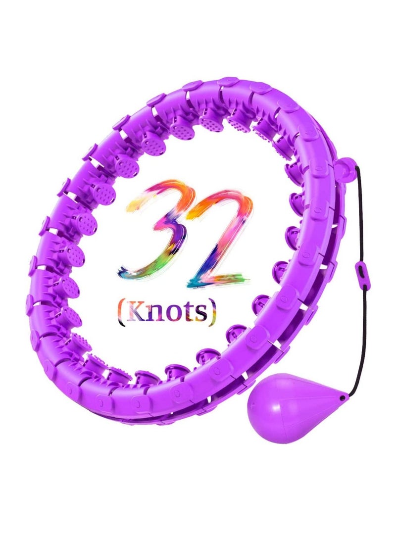 Generic Smart Weighted Hula Circle Hoop For Adults Weight Loss, With Gravity Ball, （152cm） 60-inch Waist, 32 Detachable Links  - Image 2
