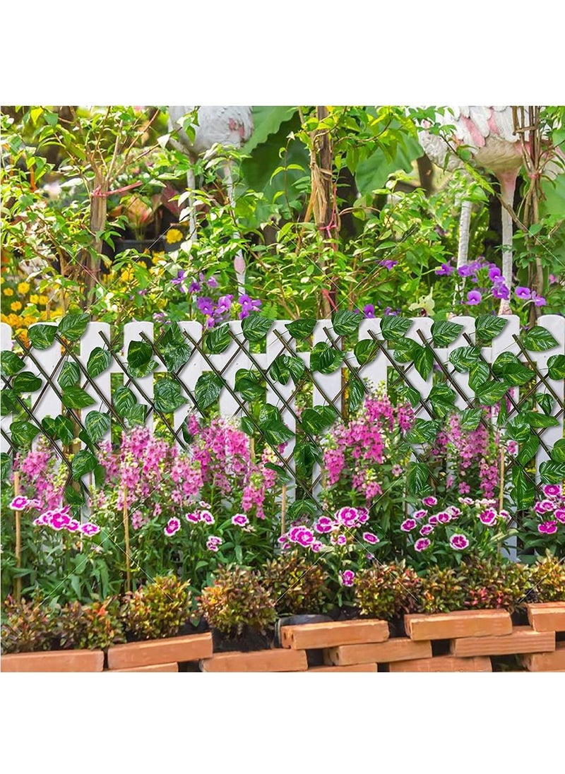 LINGWEI - Bamboo Wooden Fence with Artificial Plants Green For Home Garden Wall Decoration - Image 1