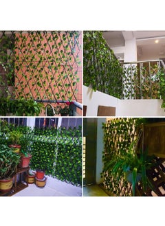 LINGWEI Bamboo Wooden Fence with Artificial Plants Green For Home Garden Wall Decoration  - Image 4