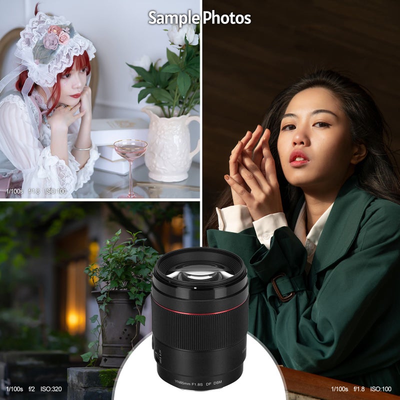 عدسة كاميرا YNLENS YN85mm F1.8S DF 85MM ذات التركيز التلقائي، فتحة كبيرة F1.8، 8 مجموعات و9 شفرات، محرك تركيز عالي الجودة، تركيز ذكي على الوجه، بديل لكاميرات وصلات سوني E - Image 3