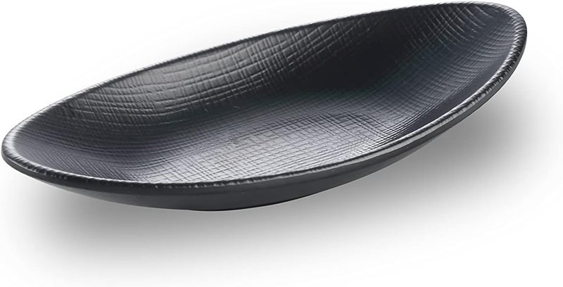 Servewell Melamine Olive Dish - 22.5 x 11.5 x 3.5 cm, Black
