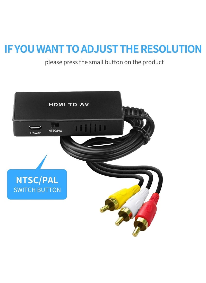 Generic - HDMI to RCA Converter for TV DVD PS2 PS3 VHS Wii BlueRay, Supports PAL NTSC Composite Video Audio - Image 1